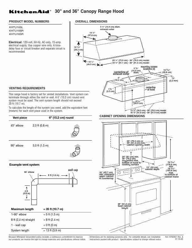 KitchenAid Ventilation Hood KHTU105R-page_pdf